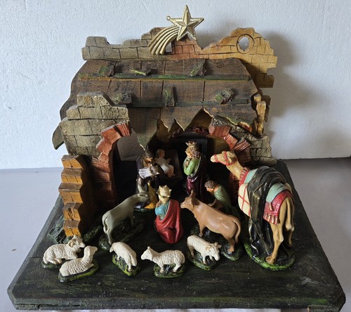 Antike krippe holz stuck - krippe,