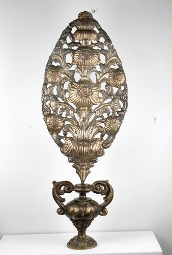 Metallstrauss mit holzvase - metallstrauss,